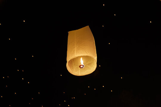 The lanterns of Yi Peng and Loi Krathong, celebrated in Chiang Mai each November