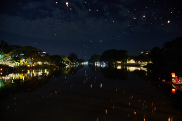 The lanterns of Yi Peng and Loi Krathong, celebrated in Chiang Mai each November © Sailingstone Travel