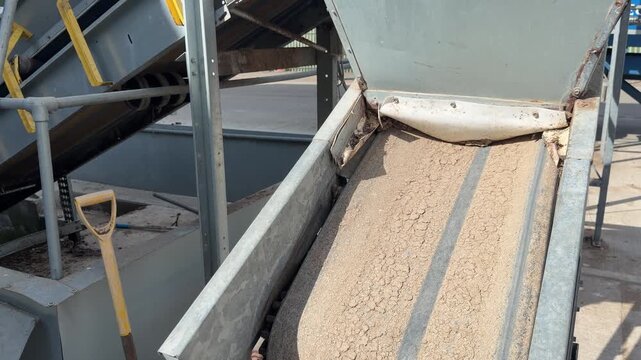 Heavy machinery transporting soil aggregate panning