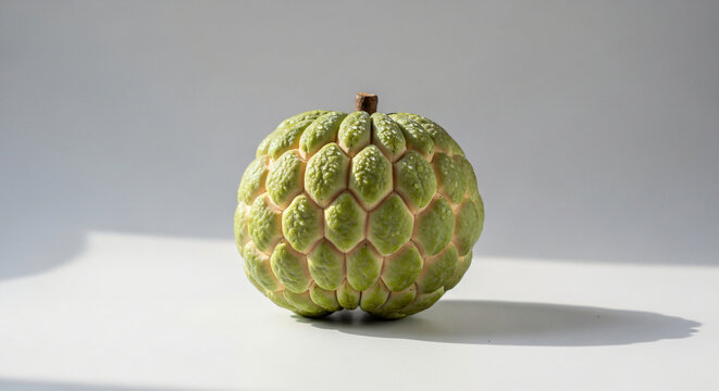 close-up of fresh custard apple on white surface