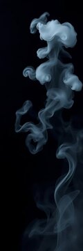 Billowing white smoke rises, obscuring a dark background, creating mystery,  contrast,  opaque