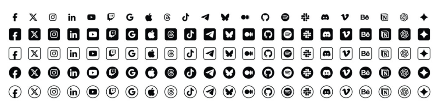 Social Media Icons Vector Collection Various Styles and Colors