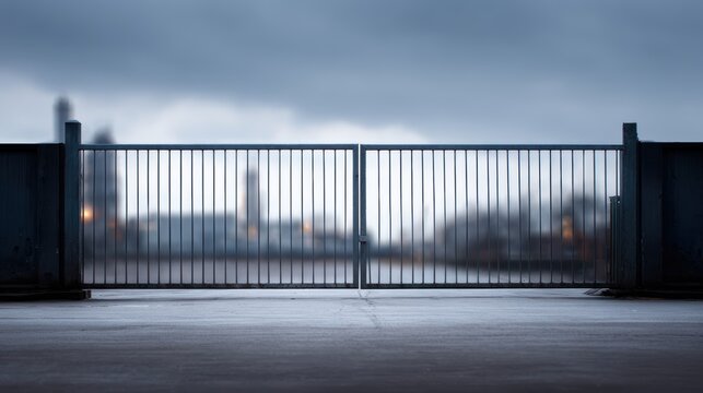 closed factory gates representing economic slowdown