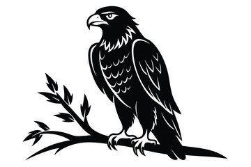 Fototapeta premium eagle bird silhouette line art vector illustration with a white background