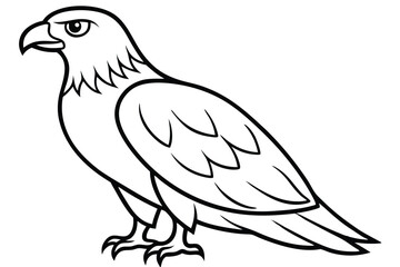 Obraz premium eagle bird silhouette line art vector illustration with a white background