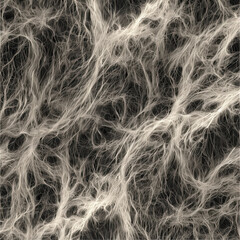 Obraz premium Texture showing strands resembling fine hair or fibers on a dark background with various thicknesses and patterns visible