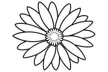 Obraz premium daisy flower silhouette line art vector illustration with a white background