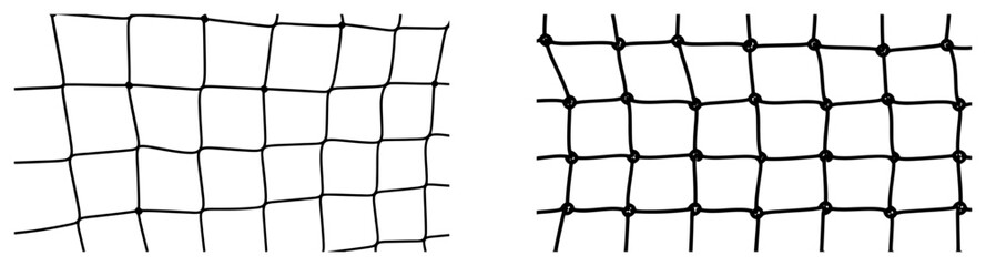 Soccer goal net textures set in hand drawn doodle sketch style © Katarzyna