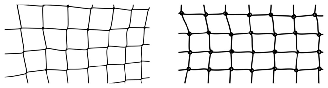 Soccer goal net textures set in hand drawn doodle sketch style