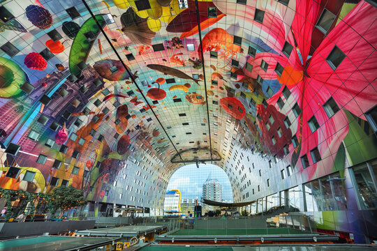  10.04.2026, Rotterdam, Netherlands. Famous Travel Destinations. Attractive View of Rotterdam markthal.