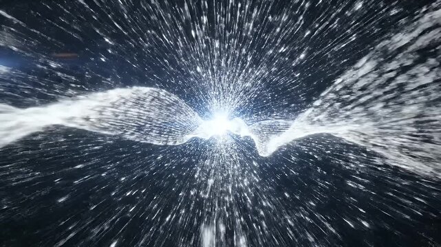 Abstract Cosmic Nebula Explosion with Light Speed Travel Effect.