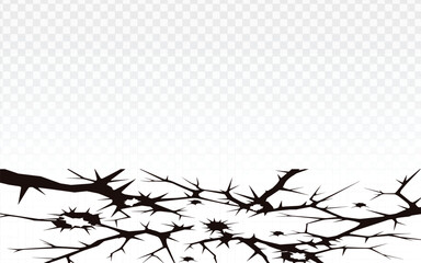 Obraz premium Ground crack border vector with spreading fracture lines and broken surface effect, detailed damage element ideal for overlays, textures, posters, backgrounds, and digital graphic projects.