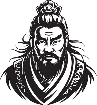 Chinese warrior vector illustration in a classic style, guan yu, zhang fei, lu bu, zhao yun