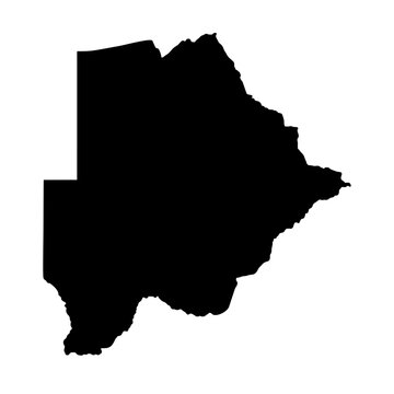 Botswana country map silhouette vector illustration