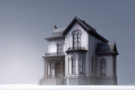 Victorian era house with detailed architecture historical building concept