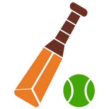 Cricket bat and ball, cricket sport