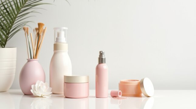 Productos de cuidado personal dispuestos de forma ordenada y organizada