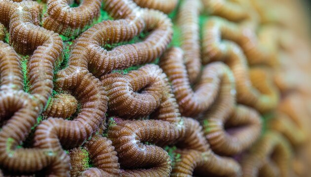 Macro Close-Up of Earthworms on Soil Background