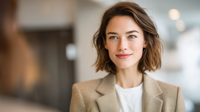 Refugee woman practicing job interview answers in front of a bathroom mirror, professional blazer over casual clothes, harsh morning light on her determined face, ideal for integration, self-empower
