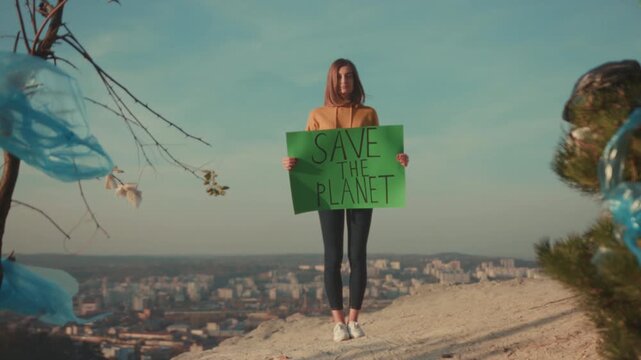 Woman challenges urban environmental issues, Environmental artist and student mobilize against city pollution today