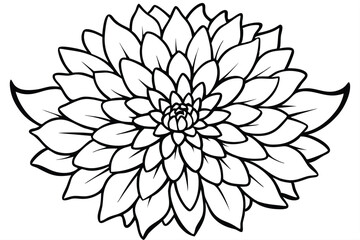 Fototapeta premium chrysanthemum flower silhouette line art vector illustration with a white background