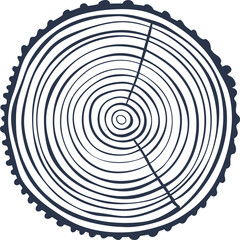 Fototapeta premium Tree rings cross section circular wood trunk pattern with growth rings and natural crack forestry and nature concept