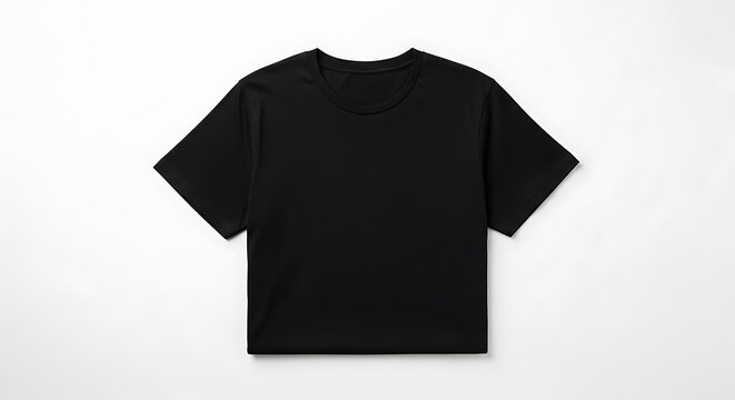 Classic black crew neck t-shirt, a versatile wardrobe essential for everyday wear and layering