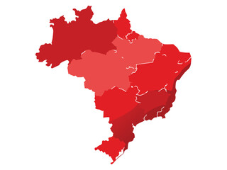 Fototapeta premium Geographical representation of brazil with varying intensity color shading across states