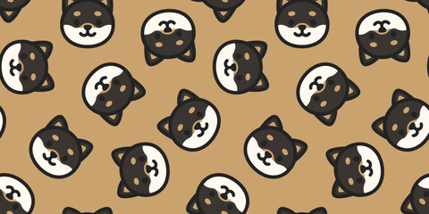 かわいい柴犬のシームレス背景画像。（Seamless background image of a cute Shiba Inu.）  © ochikosan