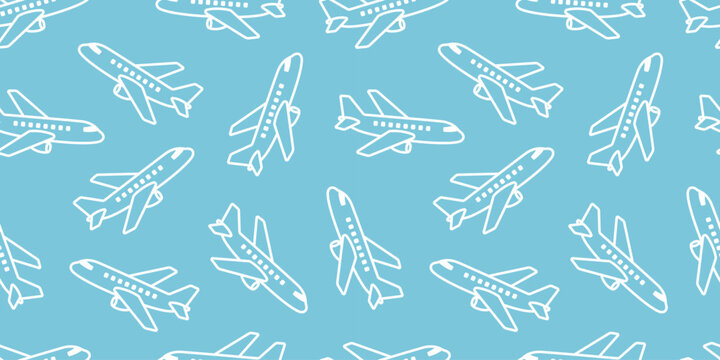 飛行機のシームレスな背景画像。（Seamless background image of airplanes.）
