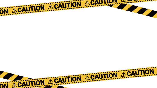 「注意」「caution」の警告テープのフレーム。テキストエリア。コピースペース。（"Caution" warning tape frame. Text area. Copy space.）
