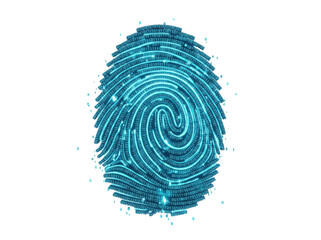Fototapeta premium Digital Fingerprint in Binary Code Representing Identity and Technology Integration
