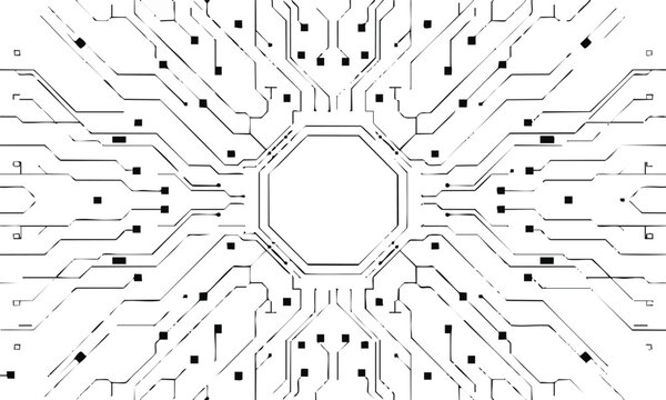circuit motherboard schematic radial wiring network vector background