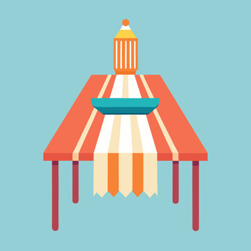 Festive table setting with lantern and bowl