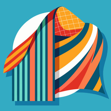 Vibrant Abstract Stripe Pattern Design on Blue