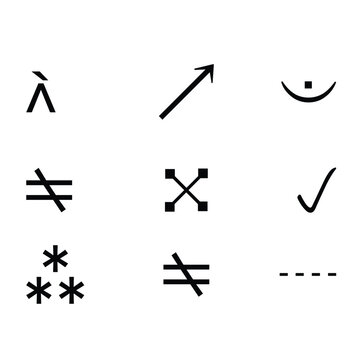 Collection of various basic symbols and mathematical notations