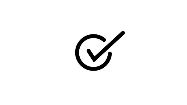 animated check mark with circle loading on a white background approved verification success icon