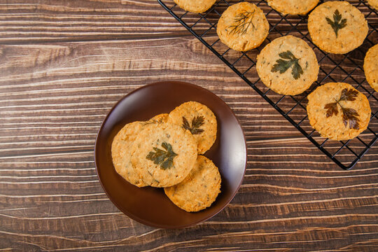 Delicious herb-infused parmesan shortbread cookies