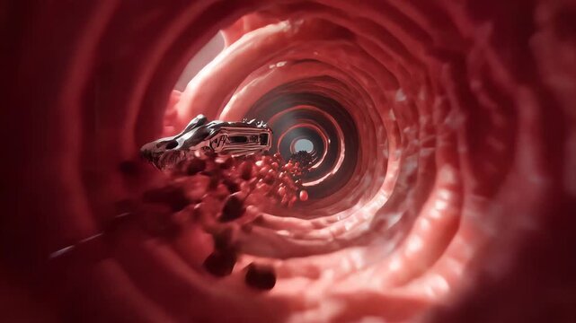 Immersive Red Tunnel Journey Through Fiery Vortex In Space.