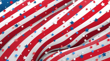 Obraz premium American flag pattern with red, white, and blue stars and stripes