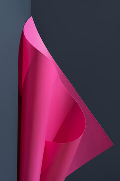 Curved abstract magenta shape on dark minimal background