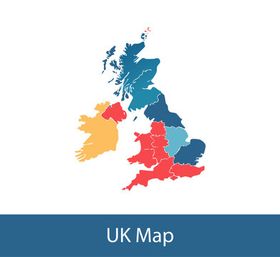 United Kingdom Regional Map Illustration
