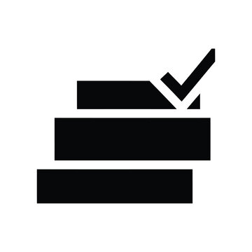 Minimalist of order history with black checkmark on white background, tick confirmation