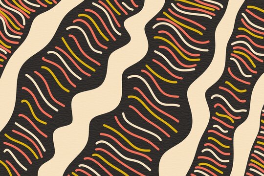 Abstract organic wavy stripe pattern in warm earthy tones