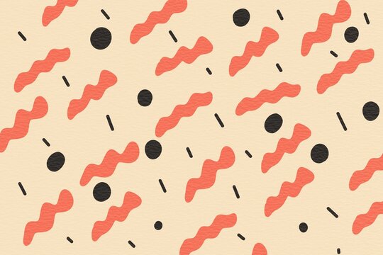 Abstract organic pattern with wavy shapes on beige