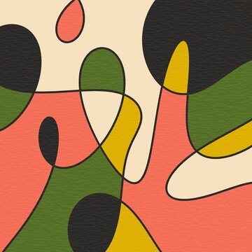 Abstract geometric pattern with bold organic shapes and line