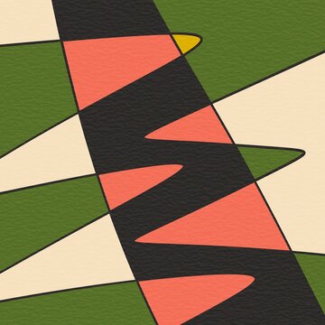 Abstract geometric pattern with bold zigzag blocks