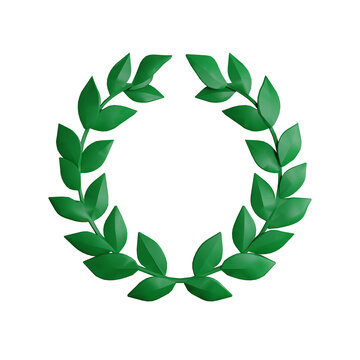 Green Laurel Wreath 3d illustration