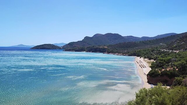The beach Psili Ammos Marathokampou in Samos island, Greece