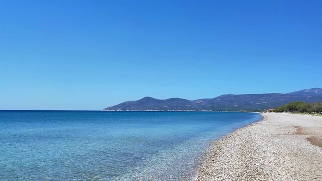 The beach Potokaki in Samos island, Greece
